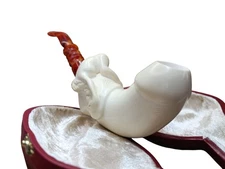 Block Meerschaum Reclining Angel Pipe (Master Carver i.Baglan Pipe)