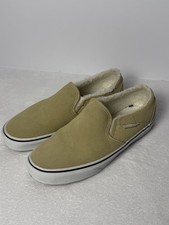 Vans Slip-On Mule Sherpa Lined Tan Suede Women  s Size 7.0 Cozy Casual Shoe