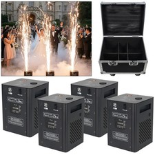 4Pack 300W Mini Battery Cold Spark Machine Fireworks DMX w/Fly Case for Wedding