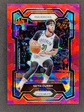 2023-24 Panini Prizm SETH CURRY Red Cracked Ice #219 Dallas Mavericks