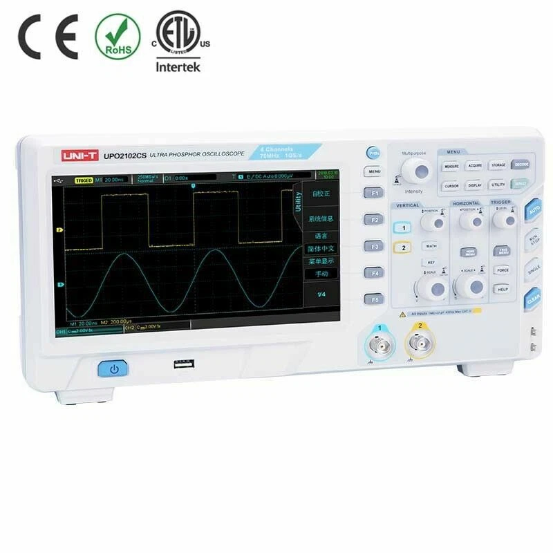 UNI-T UPO2102CS Ultra Phosphor Digital Oscilloscope 2 Channels 100MHz 1Gs/s U✦Kd - Image 3 of 4