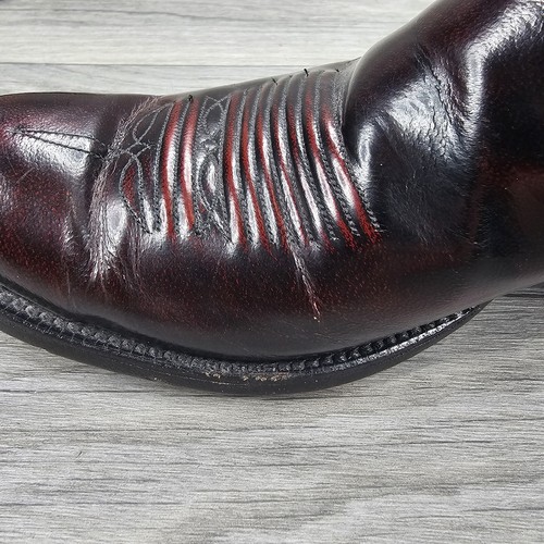 Lucchese Classics Gavin Goat Black Cherry Leather Cowboy Boots Handmade Size 13B - Picture 13 of 15