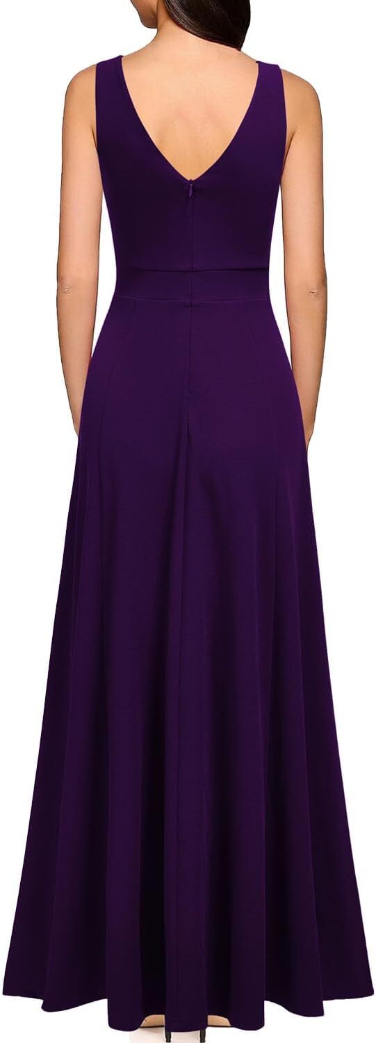 WOOSEA Women's Sleeveless Deep V Neck Loose ALine Evening Cocktail