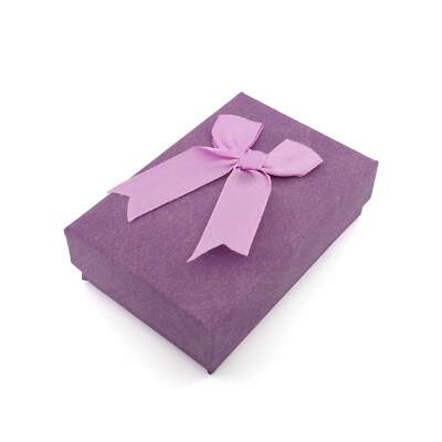 Vintageparts DIY Geschenkbox in Lila mit Schleife 9 x 6 cm