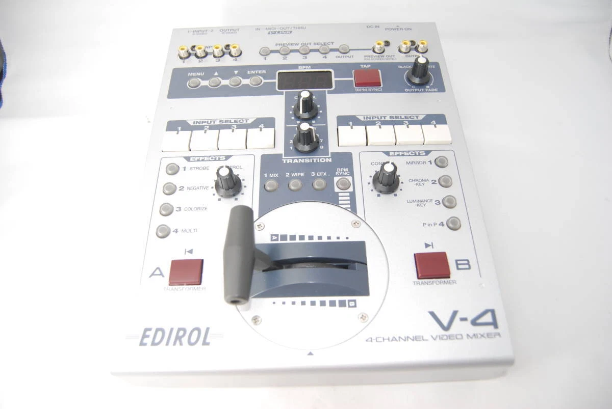 Roland Edirol V-4 4 Channel Video Mixer Switcher Digital TBC 4 In 3 Out Effect