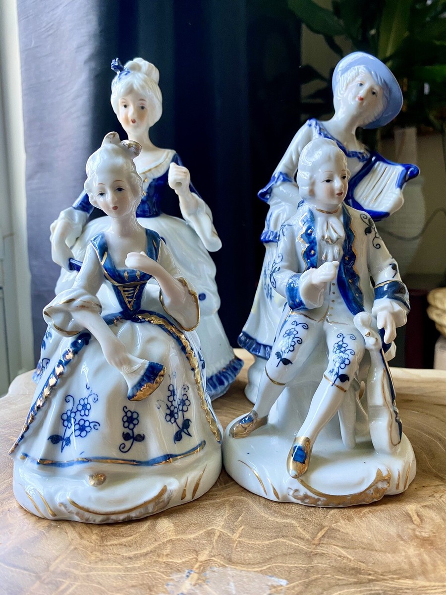 IVO mark • STUNNING VINTAGE SET of Figurines/Ornaments in blue IVO mark • STUNNING VINTAGE SET of Figurines/Ornaments in blue