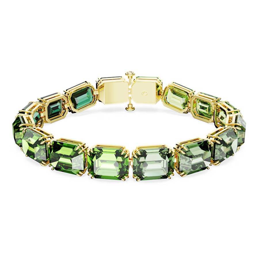 Bracciale Swarovski Millennia 5671258 Bracelet Donna Cristalli Verdi Dorato