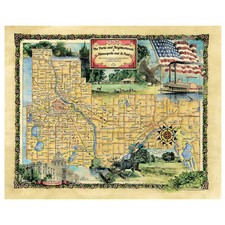 St. Paul Minnesota Map Art Print Poster Artwork Vintage Wall Decor Home & Gift