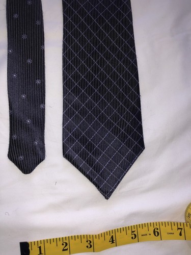 Canali Men’s Tie Made In Italy Reversible / Dark Purple With 2 Designs - Picture 9 of 16