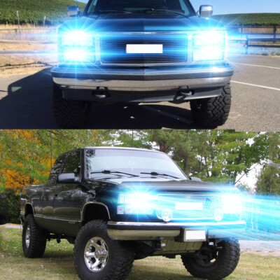 For GMC K1500 K2500 Suburban Combo 4X 9005+9006 High/Low LED Headlight Bulbs C9L