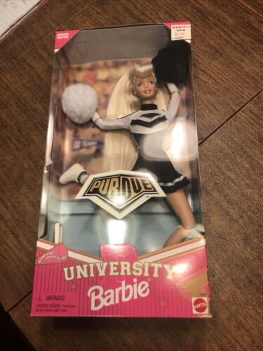 Purdue University Cheerleader Barbie Doll 1996 Special Edition Mattel  #19868 NOS