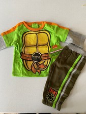 Teenage Mutant Ninja Turtles TMNT 2 Pc. Outfit Long Sleeve Shirt  Pants 0/3M