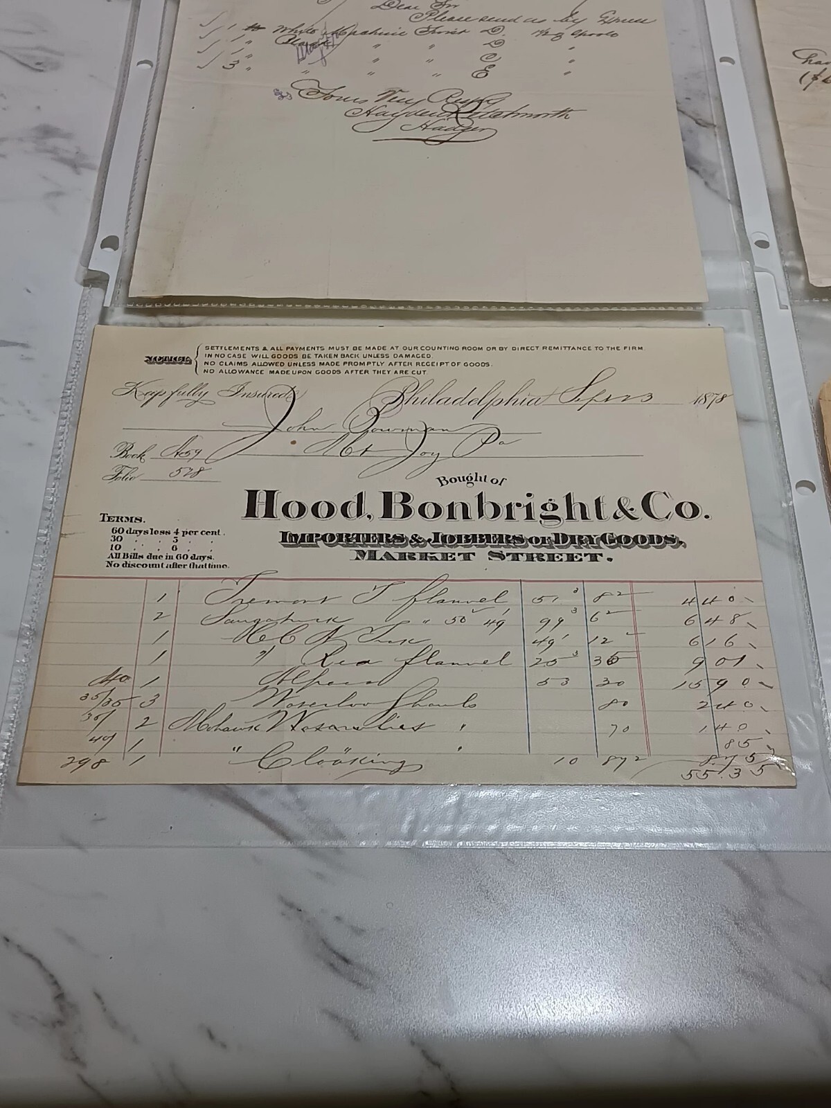 1870's Ephemera Lot (4) Invoices/Receipts W/ Signatures. Gunsmith ...