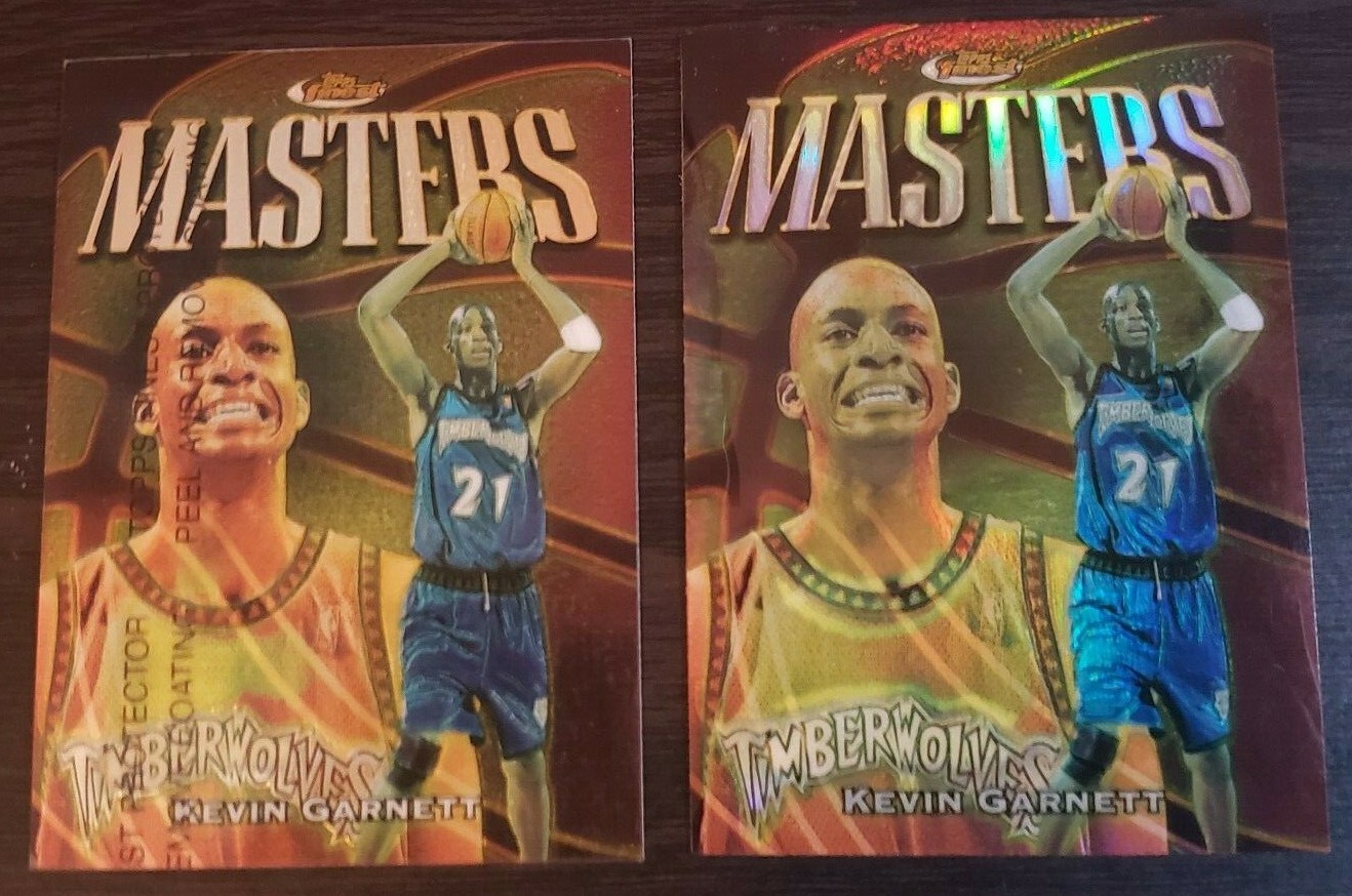 1997-98  2 Kevin Garnett Topps Finest Masters REFRACTOR and W/peel Card #246