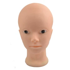 Soft Rubber Flat Head Hair Mannequin Salon Massage Makeup Practice Training Head