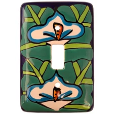 TalaMex Mexican Ceramic Wall Plate Lily Single Toggle Switch Plate