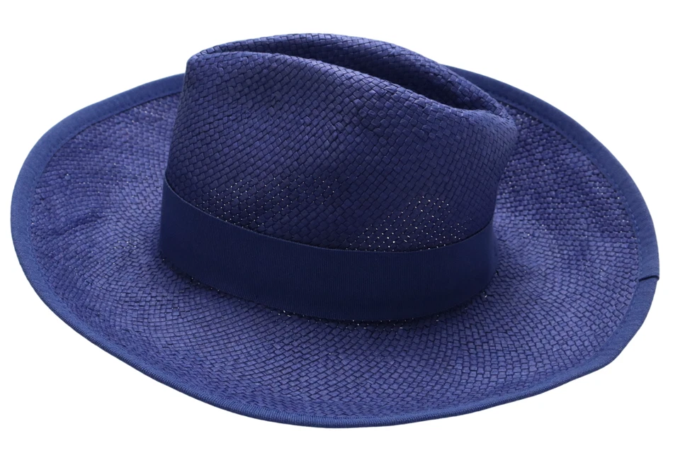 Armani Jeans C5453 Chapeau Femmes Taille Unique Ruban Royal Bleu Papier Logo - Photo 4/4