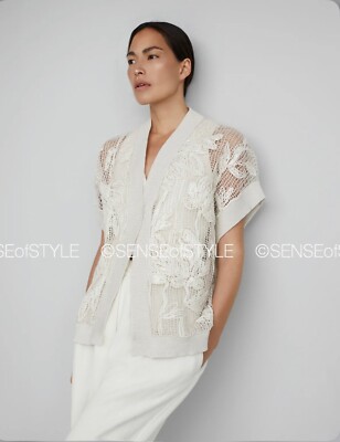 美品　BRUNELLO CUCINELLI モニーレ　カーディガン　M Brunello Cucinelli Magnolia Cardigan Top Handmade Floral Women