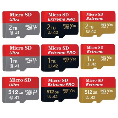128G 1TB 2TB Ultra Extreme Pro Micro SD Karte SDXC Speicherkarte TF Card,Adapter