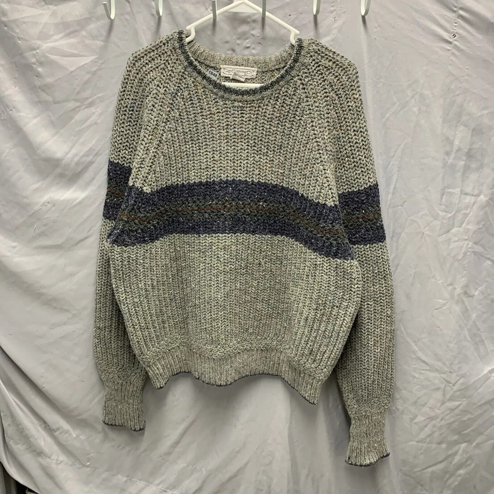 Vintage Gap Brown Wool Stripe Long Sleeve Sweater Men’s Large