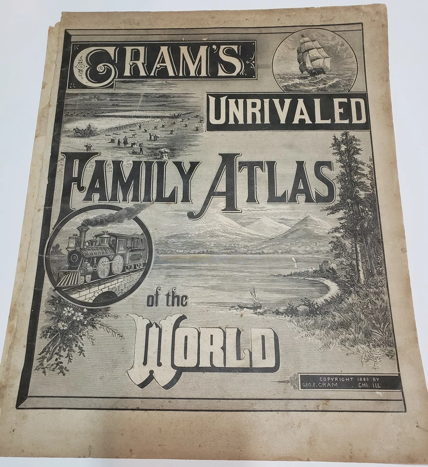ORIGINAL 1883 COLOR  MAP OF PENNSYLVANIA  FROM CRAMS  ATLAS OF THE WORLD - Image 2 of 2
