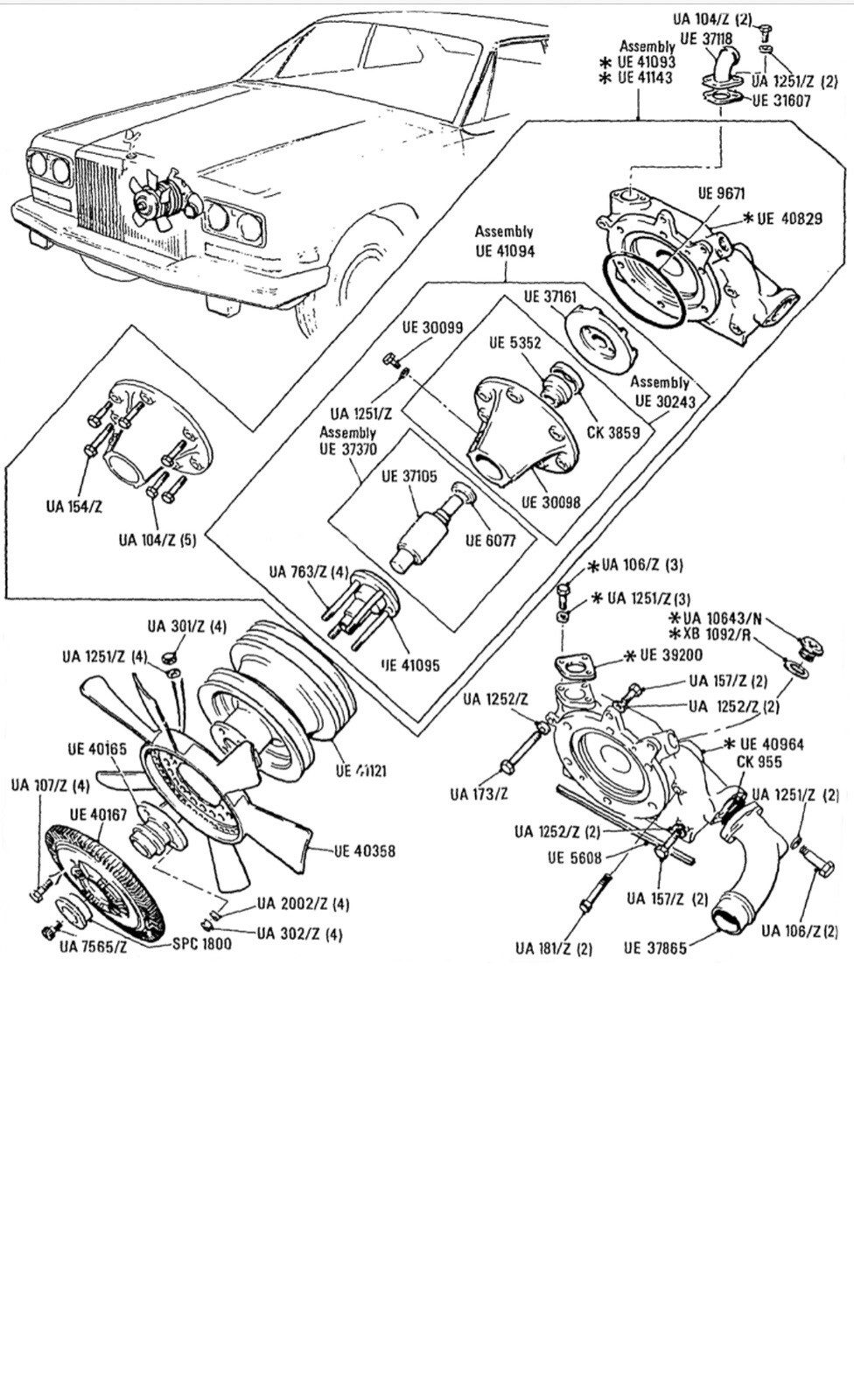 Rolls-Royce Bentley Silver Cloud Silver Shadow 1962-80 Water Pump Seal UE5352