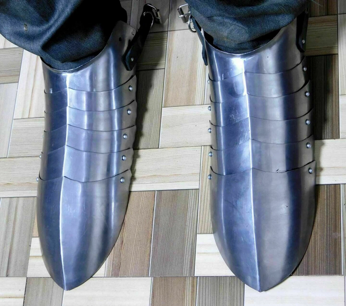 Medieval combat Steel rare boots fantasy set wearable Metal Armor