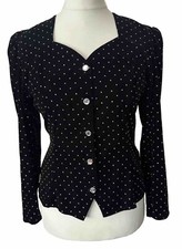 Vintage Ma-sai Velvet Jacket Crystal Buttons Sparkle Glitter Detail
