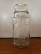 Planters Glass Jar Canister  Vintage 75th Anniversary Mr. Peanut 1981