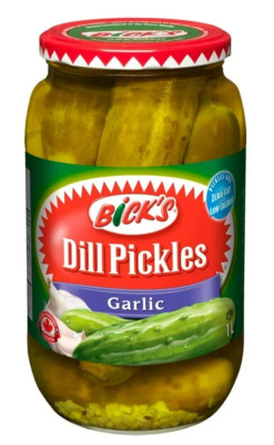 Bick's Garlic Whole Dill Pickles, 1L