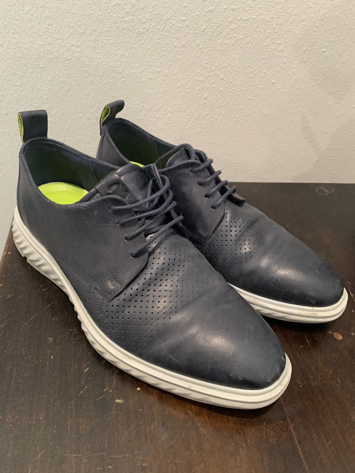 SAOLA Scarpe eleganti da derby ibride punta piatta Oxford blu navy pelle derby taglia 8 42