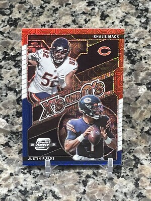 Justin Fields Khalil Mack Rookie Contenders Optic X s & O s Red White Blue /13