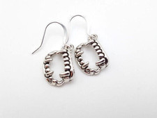 Silver Sharp Teeth Vampire Fang Halloween Earrings