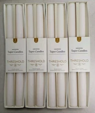 Threshold 8 Piece Unscented 10" Taper Candles White