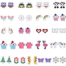 20 Pairs Hypoallergenic Stud Earrings Set for Girls Jewelry Gifts for Girls K...