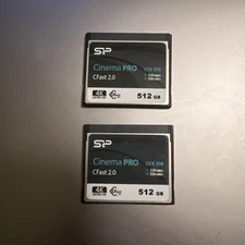 2x Silicon Power 512GB CFast 2.0 CFX 310 Cinema Pro SP 4K Ultra HD Memory Card
