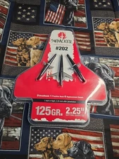 3 SWHACKER #202 SCREW IN BROADHEADS 125 GRAIN 2.25" CUT & PRACTICE HEAD BOWHUNT