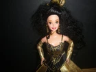 Vintage Moonlight Magic Barbie Doll W/ Gold Black Gown & Black Hair  W/Jewelry