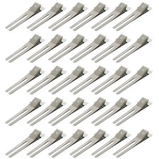 30 Pcs Hairdressing Double Prong Curl Clips 1.8" 1 Count Pack of 30 , Silver