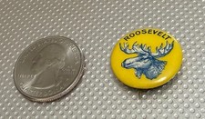 1912 Teddy Roosevelt Bull Moose Yellow Pinback Button Pin 7/8