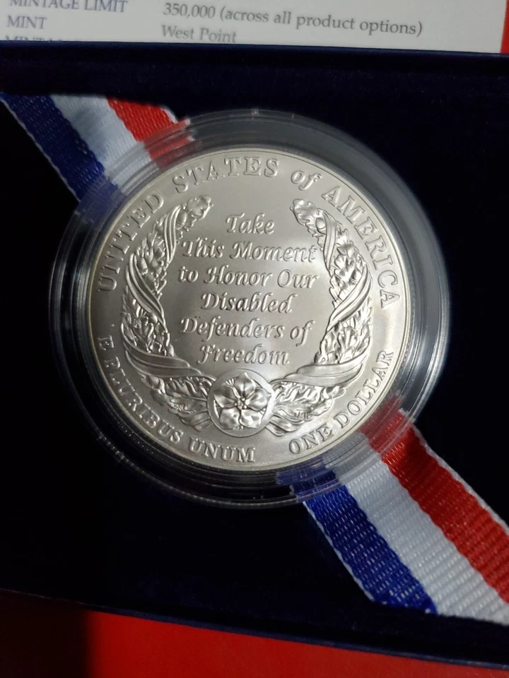 2010 W West Point .90 Silver Dollar Commemorative American Veterans for LifeOGP - Image 4 of 4