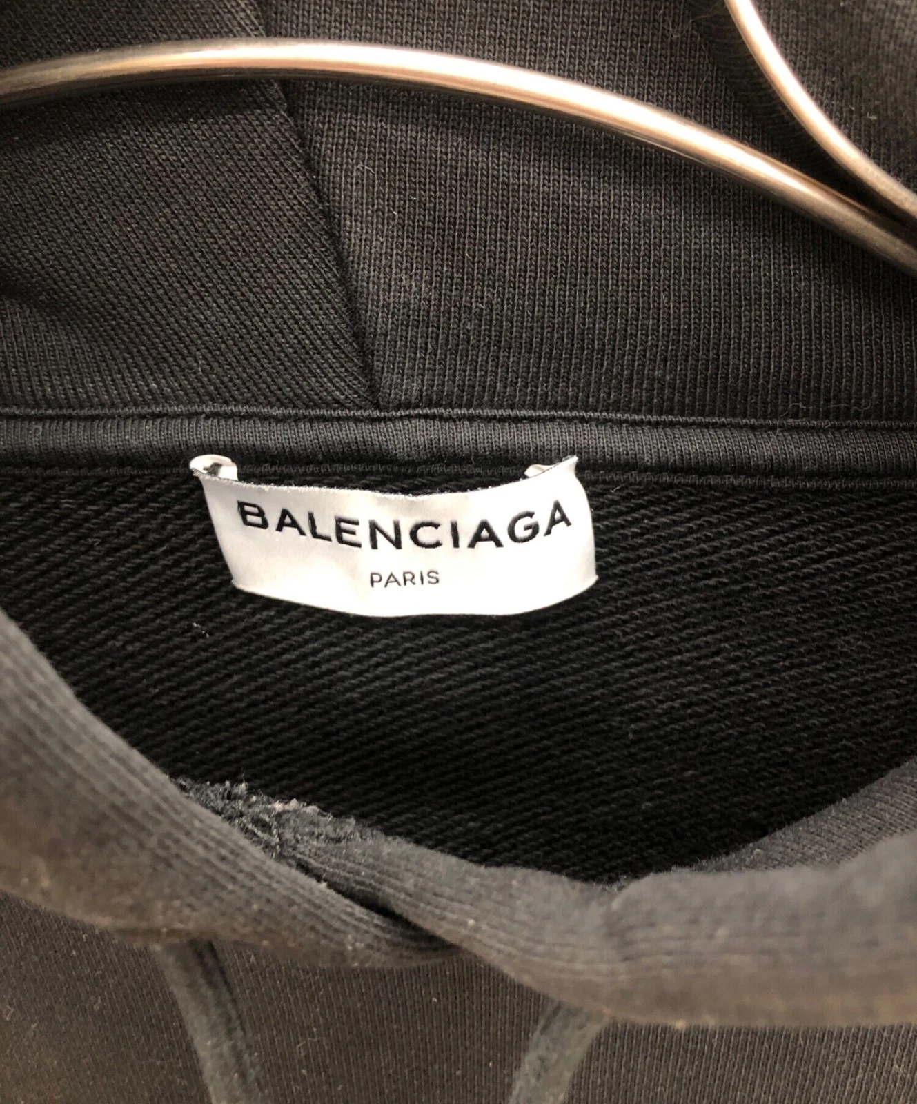 BALENCIAGA Felpa con Cappuccio Stampa Logo Pullover Taglia: XS Nero Uomo 922190 TXK29