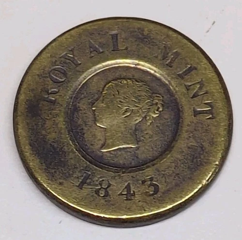 SOVEREIGN COIN WEIGHT ANTIQUE NUMISMATIC HALF GUINEA GOLD SCALES WEIGHT BRASS