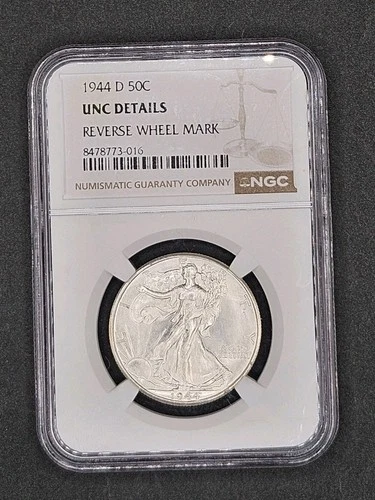 1944-D Walking Liberty Half Dollar | NGC UNC Details, Wheel Mark | Nice Coin!