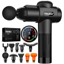 Ultra-Quiet Deep Tissue Massage Gun - 10 Heads, Long Battery Life for Home & Gym