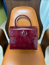 Used Auth Cartier Bag Happy Birthday Bordeaux Hand bag Used w/Box