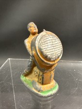 Soldier With Spotlight Signal Light Cast Metal Lead Army Man Figure Barclay