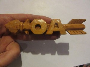 Hand Carved OA Arrow Neckerchief Slide