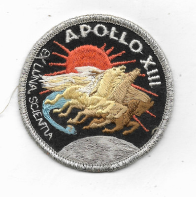 Apollo XIII--Embroidered Mission Patch---EX LUNA SCIENTIA---3 1/2''