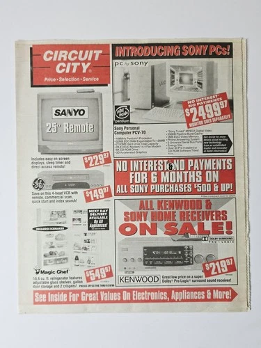 Circuit City Sept 1996 Introducing Sony PCs Video Game Sale 20 Page Circular deal from eBay